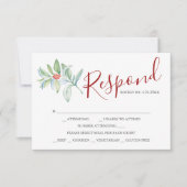 Trouwen RSVP Kaarten met Maaltijdkeuze Rood (Voorkant)