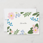 Trouwen RSVP Kaarten Roze Bloem (Achterkant)