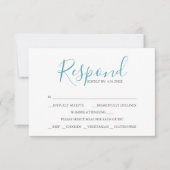 Trouwen RSVP Kaarten Sjabloon Turquoise Blue (Voorkant)