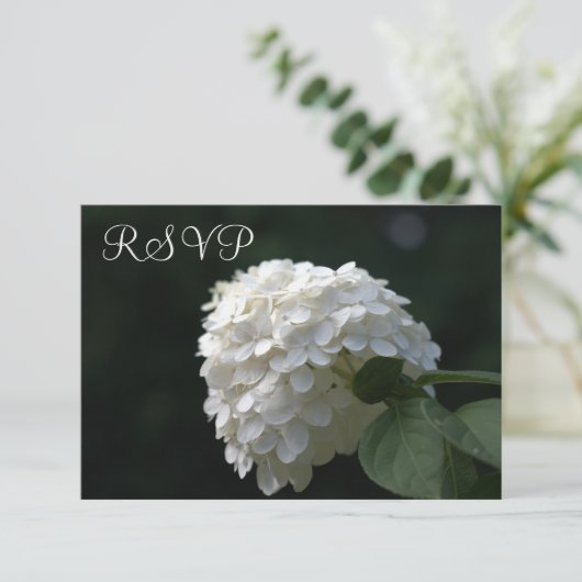 Trouwen RSVP Kaarten Witte Limoen Hydrangea (Staand voorkant)
