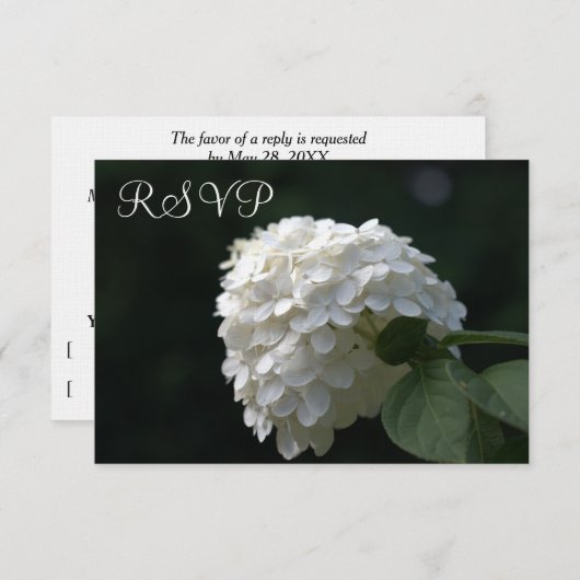 Trouwen RSVP Kaarten Witte Limoen Hydrangea (Voorkant / Achterkant)