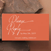 Trouwen RSVP Modern vet sinaasappel QR-code Informatiekaartje