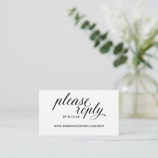 Trouwen RSVP Online Kaarten | Elegante wervelingen (Staand voorkant)