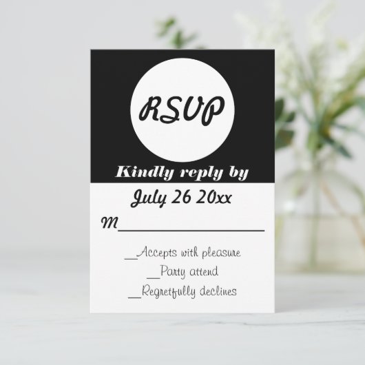Trouwen RSVP Polka Dots  kleur (Staand voorkant)