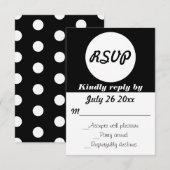 Trouwen RSVP Polka Dots kleur Kaartje (Voorkant / Achterkant)
