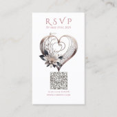 Trouwen RSVP QR code-Modern Roze Hart Visitekaartje (Voorkant)