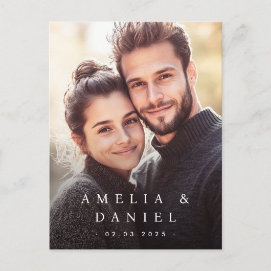 Trouwen save de datum aangepaste foto briefkaart (Voorkant)