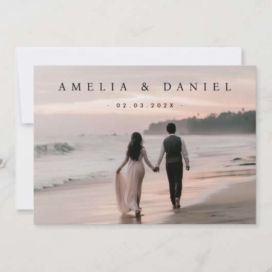 Trouwen save de datum aangepaste fotokaart kaart (Voorkant)