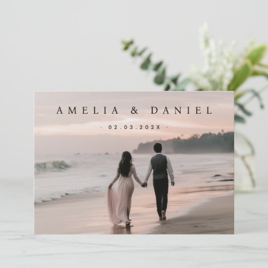 Trouwen save de datum aangepaste fotokaart kaart (Staand voorkant)