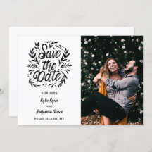 Trouwen Save the Date 2 Foto Botanische Typografie