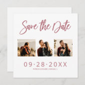 Trouwen Save The Date 3 Fotocollage Kaart (Voorkant / Achterkant)