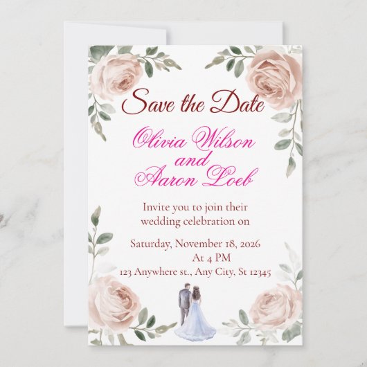 Trouwen (Save-the-Date aankondiging) Save The Date (Voorkant)