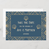 Trouwen Save the Date - Art Deco Gatsby stijl (Voorkant / Achterkant)