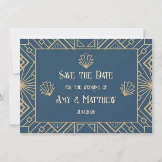 Trouwen Save the Date - Art Deco Gatsby stijl