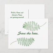 Trouwen Save the date briefkaarten, groene varens Aankondigingskaart (Voorkant / Achterkant)
