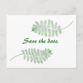 Trouwen Save the date briefkaarten, groene varens Aankondigingskaart (Voorkant)