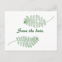 Trouwen Save the date briefkaarten, groene varens Aankondigingskaart