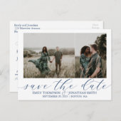 Trouwen Save The Date Briefkaarten Twee foto's Nav (Voorkant / Achterkant)