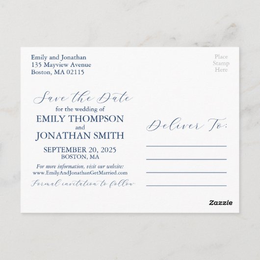 Trouwen Save The Date Briefkaarten Twee foto's Nav (Achterkant)