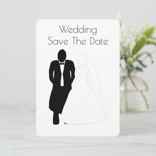 Trouwen Save The Date Bruidegom (Staand voorkant)