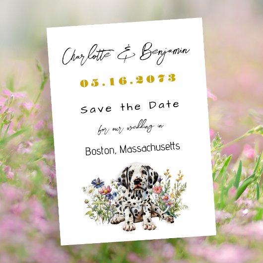 Trouwen Save the Date Dalmatische Puppy Aankondigi