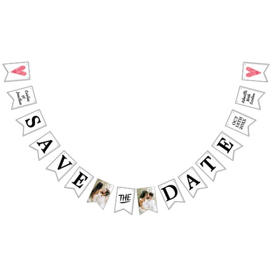 Trouwen Save the Date Foto's Unieke aankondiging Vlaggetjes (Alle)