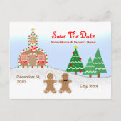 Trouwen Save The Date - Gingerbread Church Scene Aankondigingskaart (Voorkant)