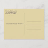 Trouwen Save The Date Gold Tree Heart Aankondigingskaart (Achterkant)