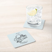 Trouwen Save the Date Hand getekend Botanicals Bla Kartonnen Onderzetters (Insitu)