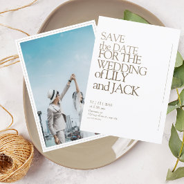 Trouwen Save the Date Kaart met foto uitnodiging