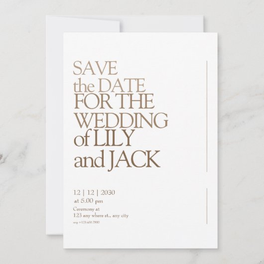 Trouwen Save the Date Kaart met foto uitnodiging (Achterkant)