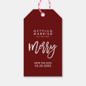 Trouwen Save The Date Kerstmis Cadeaulabel (Achterkant)
