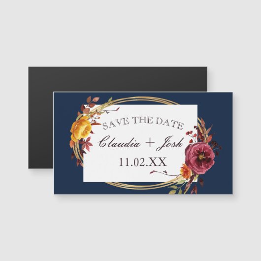 Trouwen Save The Date Magnets voor Navy Wedding (Voorkant / Achterkant)