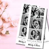 Trouwen Save the Date Photo Booth Fotostrip Magnetische Uitnodiging