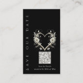 Trouwen Save the Date-QR code-Witte Bloemen Visitekaartje (Voorkant)