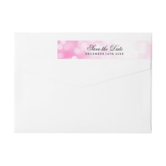 Trouwen Save The Date Roze Glitter Lights (Achterkant)