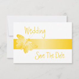 Trouwen Save The Date Yellow Butterfly
