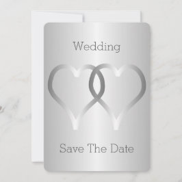 Trouwen Save The Date Zilveren Harten
