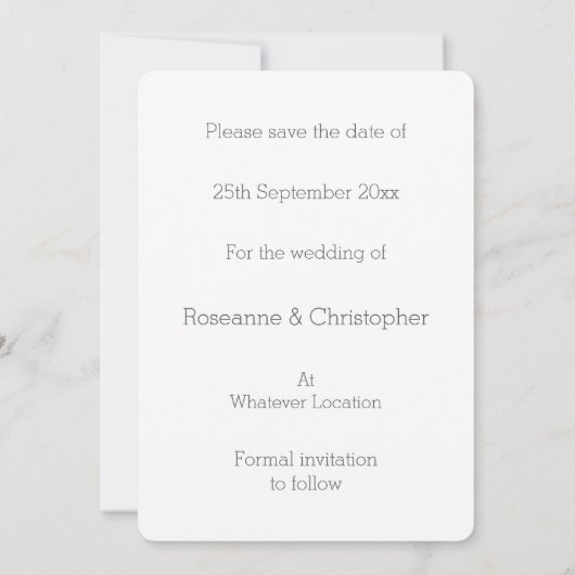 Trouwen Save The Date Zilveren Harten (Achterkant)