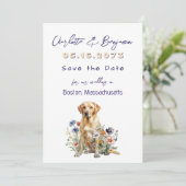 Trouwen Save The Dates Yellow Lab Ontwerp Save The Date (Staand voorkant)