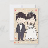 Trouwen Schattigee Cartoon paar Kaart (Voorkant)