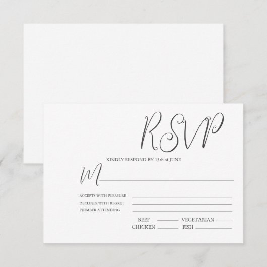 Trouwen Sjabloon RSVP (Voorkant / Achterkant)