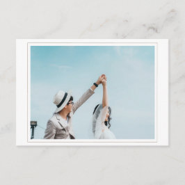 Trouwen Sla de datum op met de fotobehuizingskaart Informatiekaartje