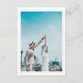 Trouwen Sla de datum op met de fotobehuizingskaart Informatiekaartje