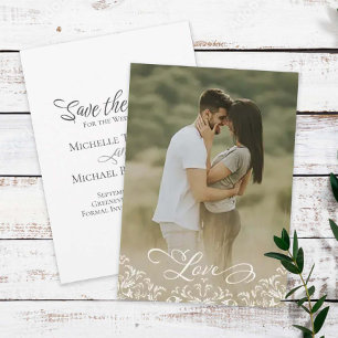 Trouwen Sla de datumfotosjabloon op Save The Date