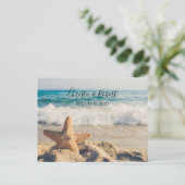 Trouwen Strand Scène met Starfish Dank u Briefkaart (Staand voorkant)