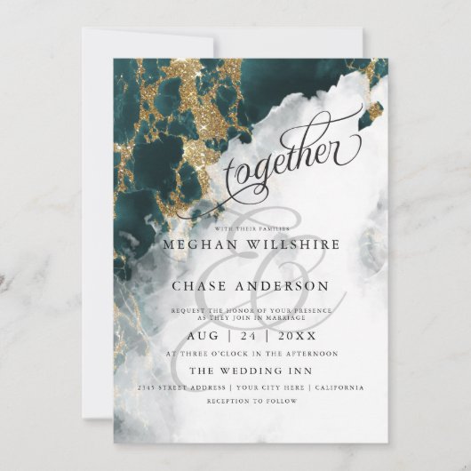 TROUWEN | Teal Saffier Aquarel BarefootBride™ (Voorkant)