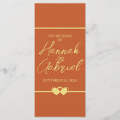 Trouwen Terracotta Gold Flat Menu (Achterkant)