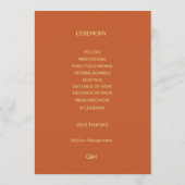 Trouwen Terracotta Gold Flat Programma Programmakaart (Achterkant)