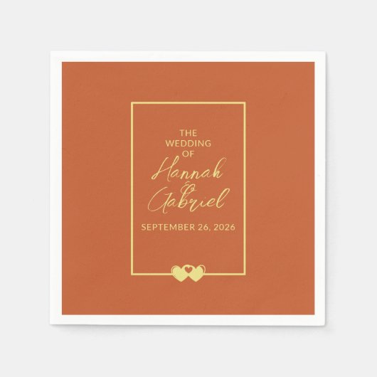 Trouwen Terracotta Goud Servet (Voorkant)